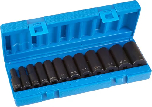 Grey Pneumatic (1202D) 3/8" Drive, Juego de 12 piezas de 12 puntos, casquillos profundos