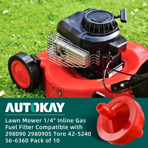 Miniatura 4 de AUTOKAY Filtro de combustible de gas en línea de 1/4" para cortadora de césped Compatible con 298090 298090S Toro 42-5240 56-6360 John Deere
