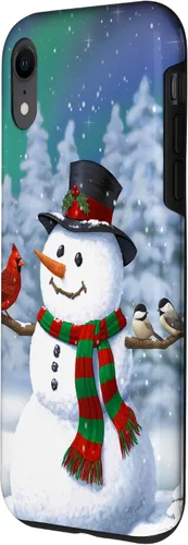 Miniatura 34 de Funda para iPhone 17 con diseño de muñeco de nieve y pájaros en invierno
