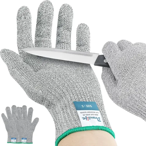 Miniatura 8 de Dowellife - Guantes de seguridad para corte con refuerzo de nivel 8, grado alimenticio, de protección, para cuchillos, mandolina, cortar carne