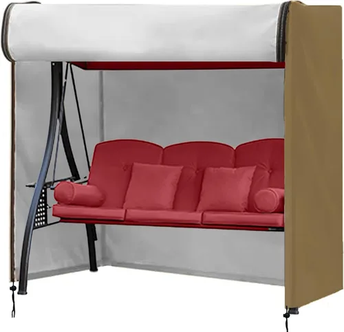 Miniatura 11 de FLYMEI Funda de columpio para exteriores, cubierta de hamaca de 2 plazas triples para porche, toldo y otros muebles de patio, impermeable