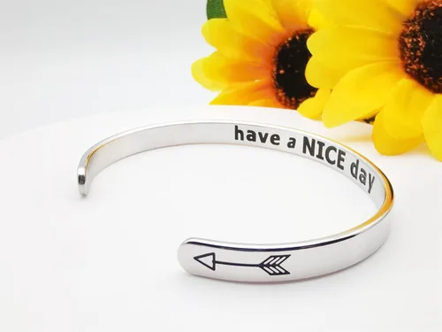 Miniatura 82 de Pulseras inspiradoras para mujer, joyería de acero inoxidable, con refranes, pulsera motivacional con mensaje oculto, pulseras grabadas para mejor