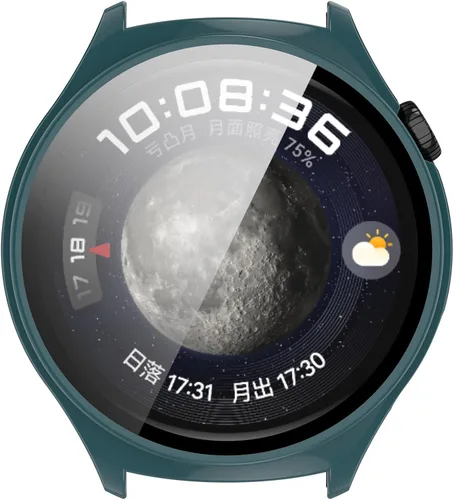 Miniatura 9 de PC+Funda protectora de pantalla de vidrio templado compatible con Huawei Watch 4, protector de pantalla para Huawei Watch 4, cobertura completa negro