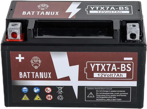 Miniatura 2 de Batería y batería de motocicleta YTX7A-BS, sellada SLA/AGM 12V7Ah ATV/UTV/Moto de nieve/moto de moto, batería sin mantenimiento y sin herramientas