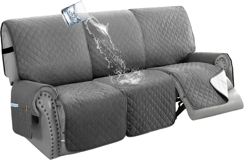 Miniatura 12 de H.VERSAILTEX Funda de sofá reclinable 100% impermeable con bolsillo para 2 asientos, antideslizante, suave, lavable, protector de muebles