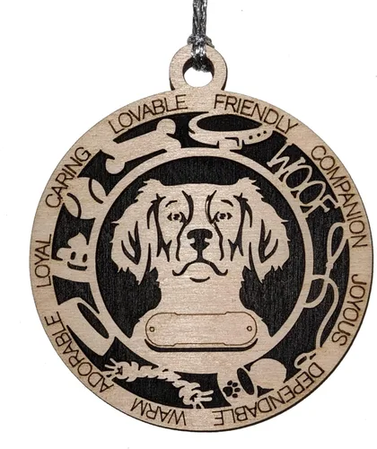 Miniatura 98 de Adorno de Navidad personalizado de madera para perro de 3 pulgadas, nombre y texto personalizables, hecho a mano en Estados Unidos, diseño de corte