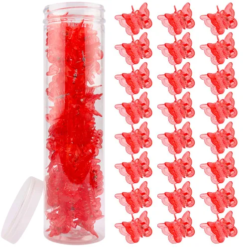 Miniatura 11 de AHONEY - 60 pinzas de mariposa mini para el cabello con caja de brillo, accesorios para el cabello estilo 90s Y2k para niñas y mujeres (Azul)