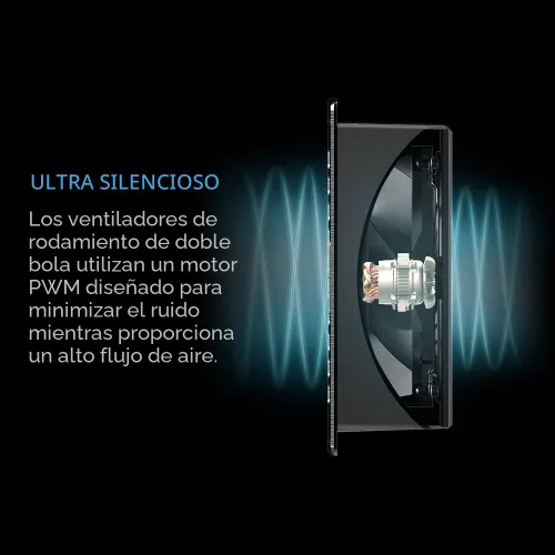 Miniatura 4 de AC Infinity AIRFRAME T7-N Blanco, Sistema de ventilación de alto flujo de aire 17", entrada de aire, para salas de equipos AV, armarios y gabinetes