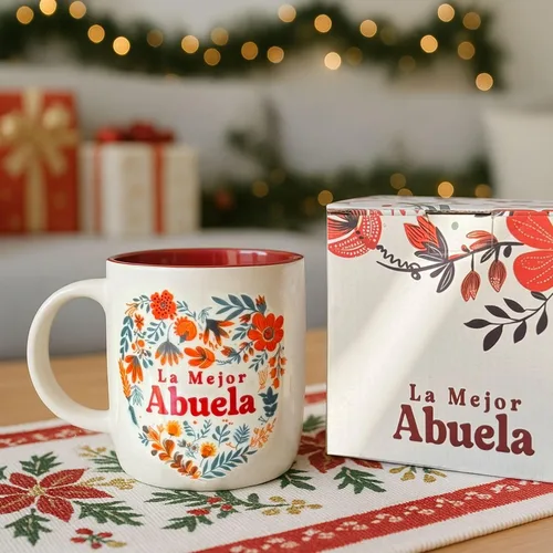 Miniatura 2 de Triple Gifffted Regalos para abuelos, tazas de café La Mejor Abuela y Abuelito en español, Latino Best Grandma and Grandpa, Regalo Dia Birthday and