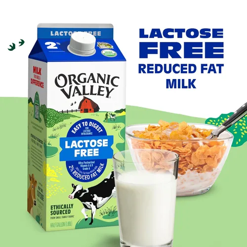 Miniatura 3 de Organic Valley, Sin lactosa, 2%, medio galón, 64 onzas líquidas