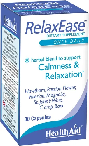 RelaxEase, mezcla de hierbas para apoyar la armonía y la tranquilidad, una vez al día, 30 unidades, ayuda a promover la salud y la relajación