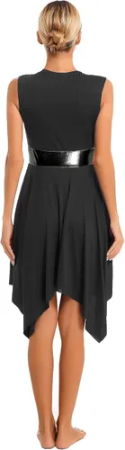 Miniatura 107 de easyforever Vestido de baile sin mangas con bloques de color para mujer, alabanza litúrgica, ropa de baile lírico, vestido de bata de adoración