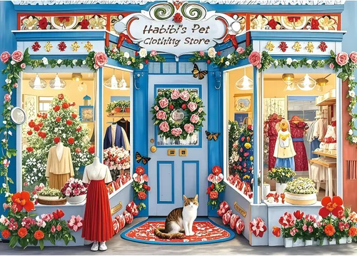 Miniatura 18 de Rompecabezas de 1000 piezas para adultos, tema de “Librero floral antiguo”, póster e impresión de alta definición, 27.5 x 19.7 pulgadas, sin polvo