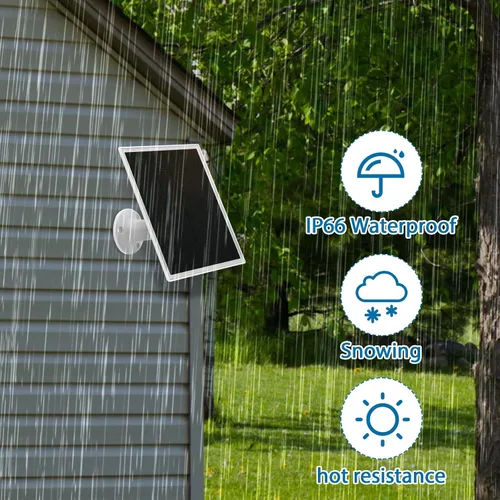 Miniatura 3 de Kanayu Paquete de 4 paneles solares para cargador de cámara de seguridad compatible con cámara de batería recargable 5 V 6 W, panel solar USB