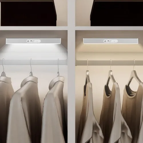 Miniatura 10 de Luces debajo del gabinete con control remoto, luces de clóset magnéticas y regulables, luz de tienda LED inalámbrica recargable por USB, luces