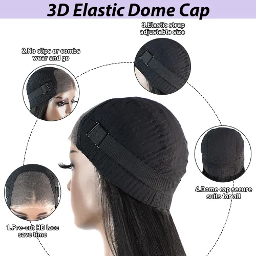 Miniatura 5 de Pelucas de cabello humano ondulado con encaje frontal HD de 6 x 4, cabello humano prearrancado con abuelitos para principiantes, sin pegamento