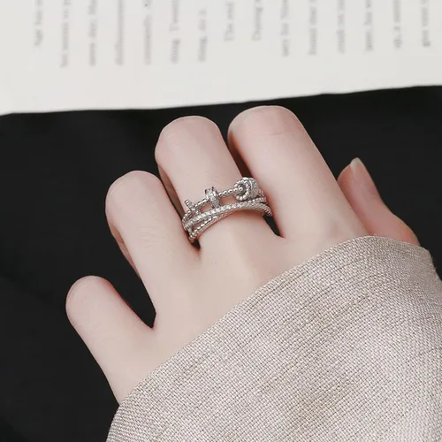 Miniatura 6 de Long tiantian Regalos de mamá para hija Anillo giratorio ajustable de ansiedad para mujeres Regalos del día de la madre para hija, ajustable, Metal