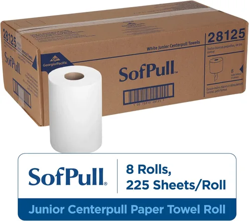 Miniatura 2 de Georgia-Pacific SofPull rollo de papel toalla de primera calidad de 1 capa, extracción central y color blanco, Blanco, 8