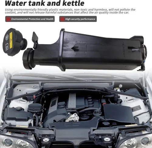 Miniatura 2 de Kit de depósito de recuperación de desbordamiento de refrigerante de motor de 6 piezas para BMW 1998-2006 E46 316i 318i 320i 320Ci 323i 325i 323Ci