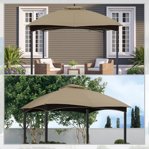 Miniatura 6 de MASTERCANOPY Toldo de Repuesto Superior para Cenador Lowe's Allen Roth de 10 x 12 pies #GF-12S004B-1 (Caqui, Poliéster)