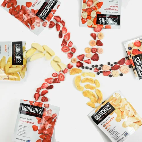 Miniatura 4 de Crunchies Frutas Liofilizadas, Fruta Crujiente 100% Totalmente Natural, Sin OGM y Kosher, Paquetes de Aperitivos de Fruta Liofilizada Resellables