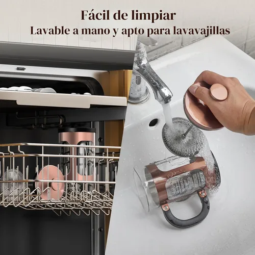 Miniatura 6 de Veken Cafetera de prensa francesa de 21 onzas, 0.6 L, olla pequeña de una sola porción, vidrio de borosilicato espesado resistente al calor