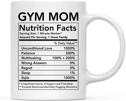Miniatura 28 de Andaz Press Divertida taza de té de café de cerámica de 11 onzas, regalo de agradecimiento, datos nutricionales del ejército, paquete de 1, ideas