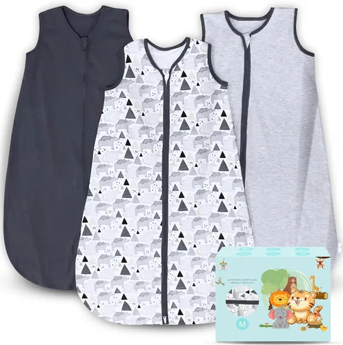 Miniatura 23 de Cute Castle Saco de dormir para bebé de 0 a 6 meses, ligero, 100% algodón, cremallera de 2 vías, TOG 0.5, manta de vestir para bebés, ropa de dormir