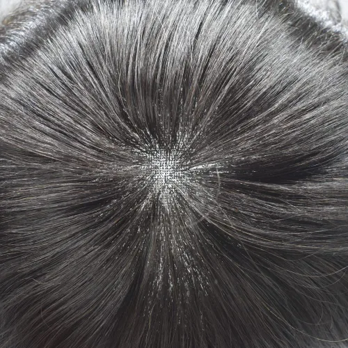 Miniatura 4 de Sistema de reemplazo de cabello humano tipo tupé para hombre, postizos Protesis Capilar para hombre