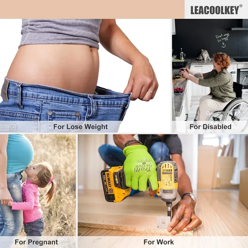 Miniatura 6 de LEACOOLKEY Cinturón elástico sin hebilla para mujereshombres, paquete de 2 cinturones elásticos invisibles para jeans