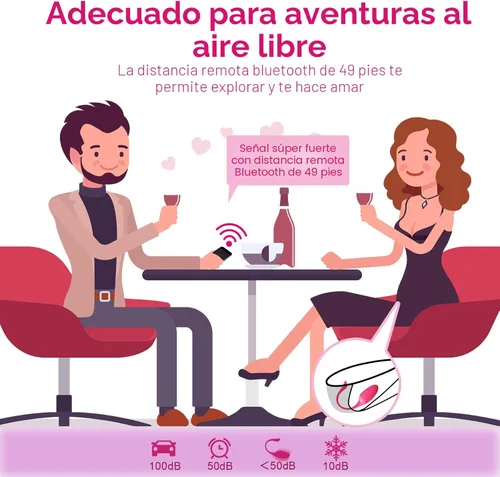 Miniatura 3 de Pink Fun - Vibrador con control remoto para el punto G, con Bluetooth de larga distancia, recargable, para adultos, más de 10 vibraciones para rosa