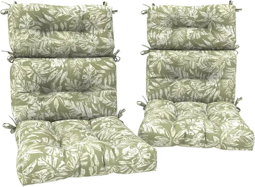 Miniatura 31 de DYTXIII Juego de 2 cojines para sillas de respaldo alto para exteriores, repelentes al agua, cojines de asiento mecedor, de 44 x 22 pulgadas