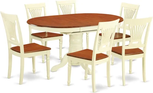 Miniatura 10 de East West Furniture AVPL5-BCH-W - Juego de mesa de cocina de 5 piezas para 4 personas, incluye una mesa de comedor ovalada con hoja de mariposa y 4