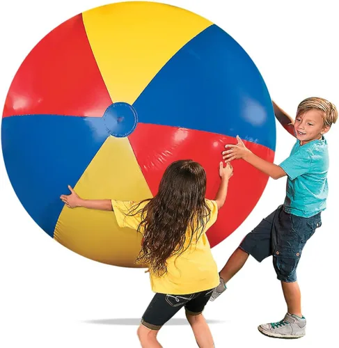 Miniatura 2 de Novelty Place Bola inflable gigante de playa, juguete de piscina para niños y adultos, tamaño jumbo de 4.6 pies (55 pulgadas)