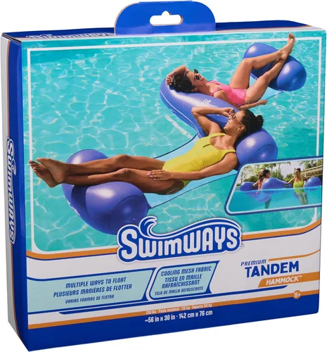 Miniatura 5 de SwimWays Spring Float Premium Hammock Pool Lounger, Inflatable Pool Floats Adult with Fast Inflation for Ages 15 & Up