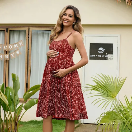 Miniatura 87 de GINKANA Vestido de maternidad sin mangas para mujer, con tirantes ajustables, vestido casual de verano para uso diario o baby shower