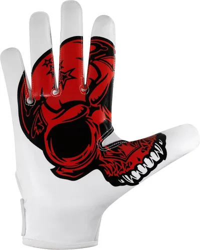 Miniatura 4 de Glorious Traders Adult & Youth Football Gloves - Ultimate Performance Booster with Super Sticky Grip Blanco y rojo