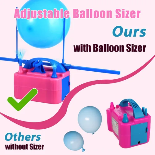Miniatura 5 de Bomba de globo eléctrica, bomba de aire eléctrica de repuesto manual para globos, bomba de inflado de globo estándar de EE. UU., bomba eléctrica