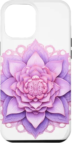iPhone 13 Pro Max Lotus Flower Mandala Circle Pink Yoga Meditation Case