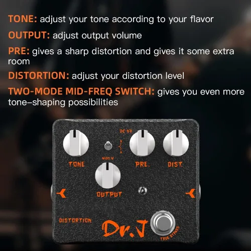 Miniatura 4 de Pedal de Bajo JOYO de Overdrive con Simulador de Amplificador de Tubo Mic'd Pedal Integrado de Salida DI y XLR para Grabación de Efectos Edición