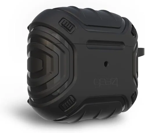 Gear4 Apollo Snap - Funda para AirPods de 3ª generación, compatible con carga inalámbrica, llavero con mosquetón incluido, color negro