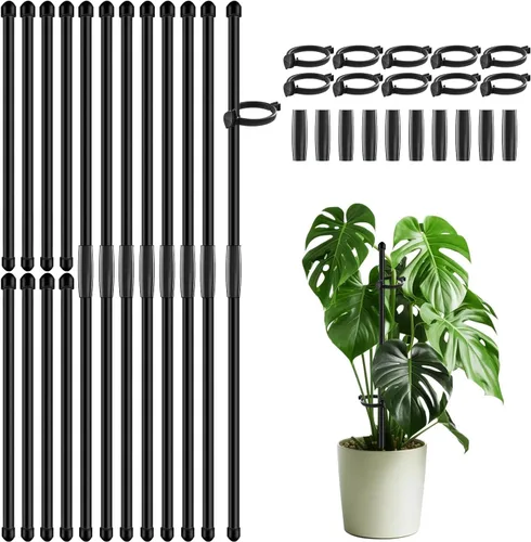 Miniatura 8 de 20 estacas de soporte para plantas de 17 pulgadas, palos de orquídea de jardín de SupKing extendidos a 3 pies, 4 pies y 5 pies, postes para plantas