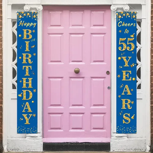 Miniatura 6 de Cartel de feliz cumpleaños número 12 para porche, decoración azul – Decoración temática de fiesta de bienvenida a los 12 años para niños y niñas
