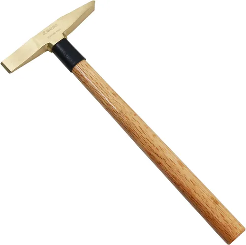 Miniatura 10 de WEDO Juego de martillo de soldadura de latón de 2 piezas, 5.29 oz+10.58 oz, mango de madera, martillo escalador, martillo astillado, forjado a