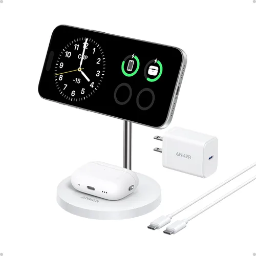 Miniatura 8 de Anker Soporte de Cargador MagGo Compatible con MagSafe, Cargador Inalámbrico para iPhone 17, Estación de Carga 2 en 1, Certificado Qi2 Carga Rápida