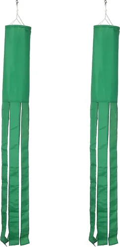 Miniatura 11 de Black Flag WindSock - Paquete de 2 calcetines de viento a rayas para patio y bandera de jardín, 60 pulgadas