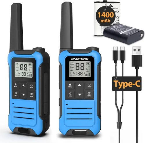 Miniatura 11 de Walkie Talkies de Largo Alcance Recargables para Adultos, Baofeng F22 FRS Radio Walky Talky Walkie-Talkie Familiar con Linterna Batería de 1400 mAh