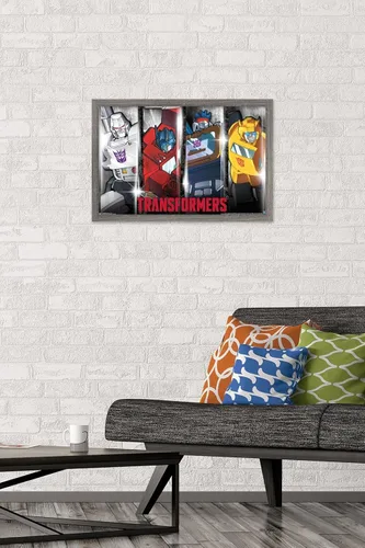 Miniatura 2 de Trends International Hasbro Transformers - Póster de pared clásico, 14.725 x 22.375 pulgadas, versión enmarcada de madera de granero