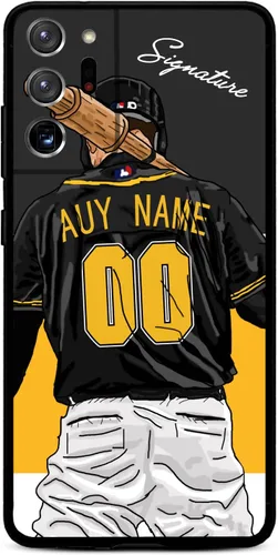 Miniatura 6 de Funda de béisbol personalizada con nombre y número para Samsung Galaxy Note 20/20 Ultra 10 Pro Note 9 8, silicona líquida con protección de cámara