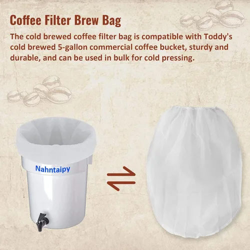 Miniatura 2 de Bolsa de filtro de café Cold Brew compatible con el sistema Toddy Cold Brew para cafeteras comerciales de 5 galones, lavable y reutilizable, 2